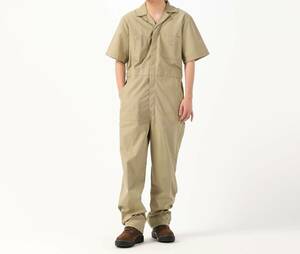 ☆匿名発送☆新品タグ付き Sサイズ カーキー Dickies Short-sleeve Coverall ディッキーズ カバーオール 半袖 半袖つなぎ 男女兼用