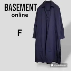 Y791【BASEMENT online】F　スキッパー シャツワンピース　羽織