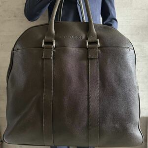 ジョルジオアルマーニ GIORGIO ARMANI メンズ ボストンバッグ 旅行鞄 ハンド 本革 レザー モスグリーン 大容量 トラベルバッグ ボストン 