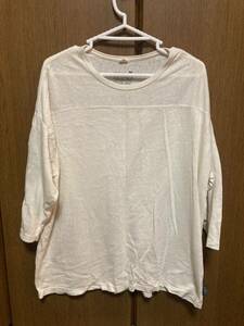 美品 gohemp ワイドフットボールTシャツ ナチュラルM ゴーヘンプ 7分袖 カットソー ホワイト 無地 remilla phatee