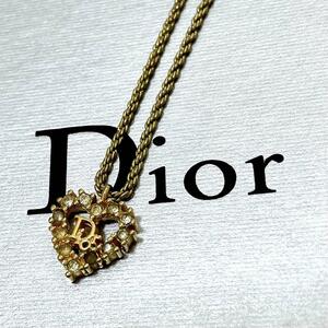 Dior ディオール ハートストーン ネックレス アクセサリー ゴールド