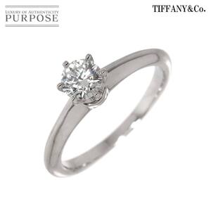 ティファニー TIFFANY&Co. ソリティア ダイヤ 0.34ct F/VS2/3EX 6.5号 リング Pt プラチナ 指輪 Diamond Ring【鑑定書付き】 90252926