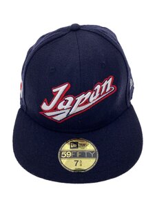 NEW ERA◆キャップ/7 5/8/ウール/NVY/メンズ