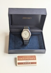 稼働 箱 説明書付 セイコー グランド クォーツ ツインク オーツ SEIKO GRAND QUARTZ 9940-7000 1979年製 純正ベルト フリーサイズ SS