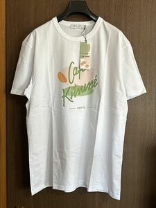 白XXL新品 MAISON KITSUNE × Cafe Kitsune Cup Cafe Tシャツ 半袖 カットソー size XXL メゾンキツネ メンズ カフェ キツネ ホワイト