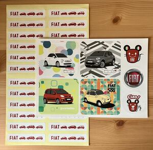 ★【未使用】FIAT フィアット★ステッカー 2枚セット 500 パンダ panda トポ TOPO シール★ノベルティ