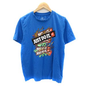 ナイキ NIKE Tシャツ カットソー 半袖 プリント M マルチカラー 青 ブルー /YK29 メンズ