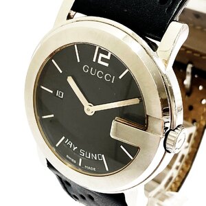 【1円スタート】GUCCI グッチ 101M SS ブラック文字盤 クオーツ メンズ腕時計 ジャンク 331033