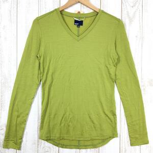 WOMENs S ティートンブロス ウール Vネック ロングスリーブ Tシャツ TETON BROS TB173-43W グリーン系