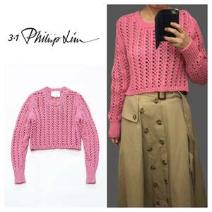 3.1 Phillip Lim フィリップリム　ニット　ローゲージ ニット コットン　ピンク　ニットセーター 19122