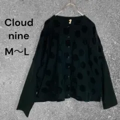 クラウドナインCloud nine 長袖カーディガン M〜L コットン ドット柄