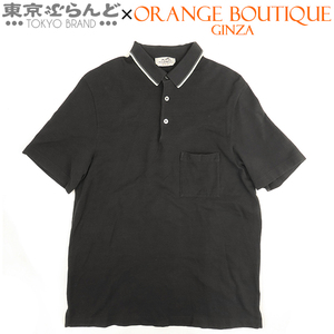 101704196 エルメス HERMES カラーライン ステッチ ブラック コットン H刺 XL メンズ