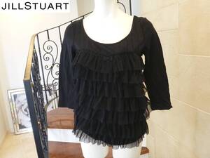 1.5万 新品 JILLSTUART( ジルスチュアート )★　黒ブラック　フロントフリル　カットソー　M相当