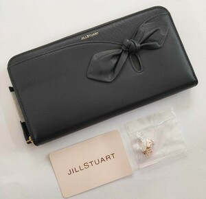 未使用品 ジルスチュアート 長財布 レザー アンティーク ラウンドファスナー 黒 ブラック 長財布 JILLSTUART