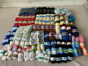 ◇#174 毛糸・手芸糸 まとめ ハマナカ、カネボウ など 約7.4kg　モヘア含む　手編み糸　編み物◇T