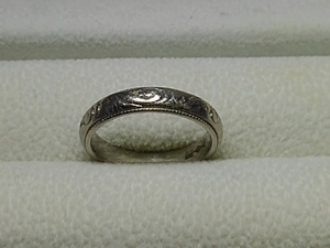 プラチナ　指輪　装飾彫り リング　彫刻　彫り　PT850　ｐｔ850　結婚指輪