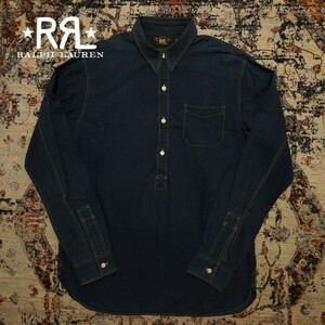 【逸品】 RRL Railman Indigo Pullover Work Shirt 【M】 レイルマン インディゴ プルオーバー ワークシャツ 本藍染 チンスト Ralph Lauren