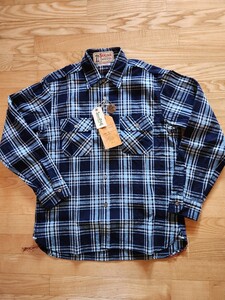  送料込★東洋 SUGARCANE シュガーケーン　SC29182 7.9oz INDIGO CHECK WORK SHIRT ワークシャツ FICTION ROMANCE インディゴ　L