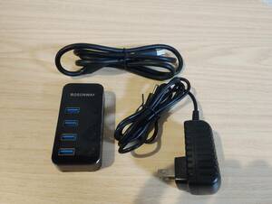 ROSONWAY USB ハブ 3.0 電源付き 4ポートUSB Hub　【中古】