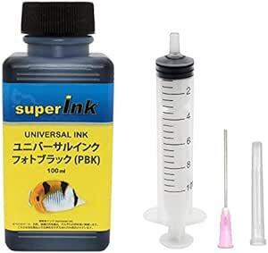 superInk ユニバーサルインク フォトブラック （染料） 詰め替え 互換インク 100ml （インクジェットプリンターすべて