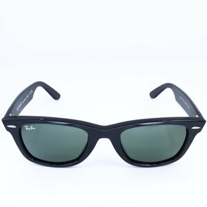 ■ 1円 ～ 正規 中古品 参定2.7万■ Ray-Ban レイバン ■ WAYFARER ウェイファーラー ■ サングラス RB2140-F 901 黒 G-15 グリーン 眼鏡