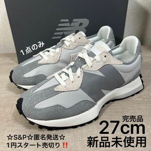 1円スタート売切り 新品未使用 27cm New Balance ニューバランス 327 U327JB グレー スニーカー 靴 アウトドア 完売品 574 996 990