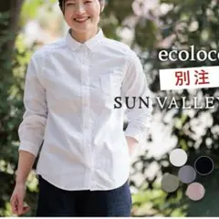 ecoloco別注SUNVALLY綿オックスレギュラー丈シャツ