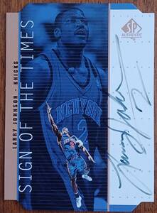 ラリー・ジョンソン直筆サインカード(Larry Johnson/New York Knicks/UpperDeck/アッパーデック)