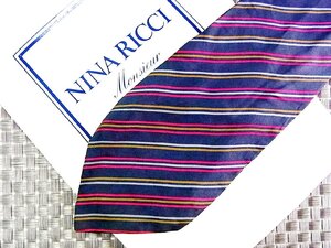 ♪33397D♪状態並品【ストライプ 柄】ニナリッチ【NINA RICCI】細ネクタイ