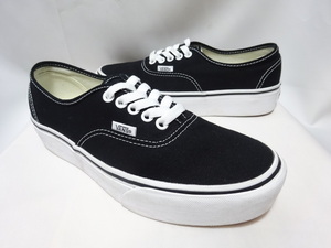 VANS AUTHENTIC PLATFORM 25cm バンズ オーセンティック 厚底ソール 黒 キャンバス プラットフォーム ブラック