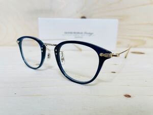 ◆OLIVER PEOPLES◆OV5389D 1662◆Davitt◆オリバーピープルズ チタンフレーム 人気 眼鏡フレーム ネイビー ゴールド 未使用 美品 