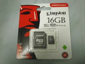 Kingston microSDHC CARD 16GB CLASS 10 UHS-I OK WITH ADAPTER Canvas Select SDCS/16GB KING STONE TECHNOLOGY THE NO1
