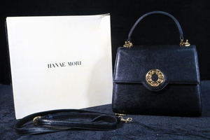 HANAE MORI ハナエ モリ 2WAY ゴールドレザー ショルダーバッグ ハンドバッグ バッグ ブラック レディース ファッション _JFC_B1210-F011