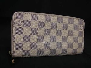 1円 LOUIS VUITTON ルイヴィトン N60019 ダミエアズール ジッピーウォレット ラウンドファスナー 長財布 レディース アイボリー系 FC5924