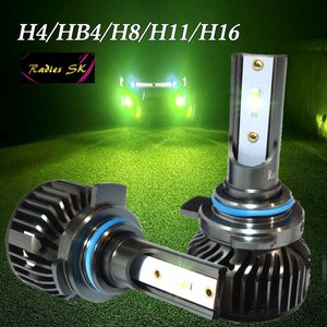 CR-Z 型式 ZF-1 ZF-2 H11 H8 H16 LED ヘッドライト フォグランプ グリーンレモン ライムイエロー レモンイエロー 12000lm Radies SK