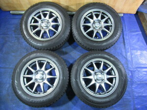 激安即決！美品 ABELIA 14-5.5J 4H/100 ET43 + 冬タイヤ 175/70R14 ヴィッツ ヤリス キューブ シエンタ カローラ ポルテ フィット T008236