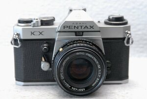 PENTAX ペンタックス 昔の高級一眼レフカメラ KXボディ +（50mm単焦点レンズ1:1.7付）希少な作動品