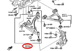 送料無料 RX-8 SE3P 後期 マツダ 純正 34310 ロアー アーム LR 左右セット2008/02- ARM,LOWER フロント 