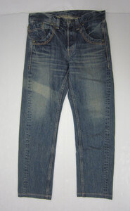 D.M.G. ドミンゴ No.13-303B USED加工 デニムパンツ サイズM 日本製 ボタンフライ ダブルステッチ jeans denim pants