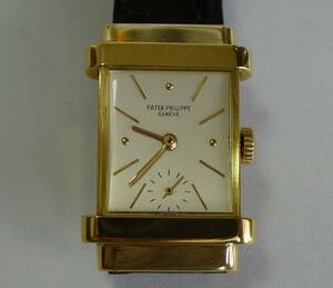 送料無料◆PATEK PHILIPPE Top Hat / パテック・フィリップＲＥＦ．１４５０トップ・ハット１８ＫＹＧ金無垢、新品純正尾錠付美品メンズ◆