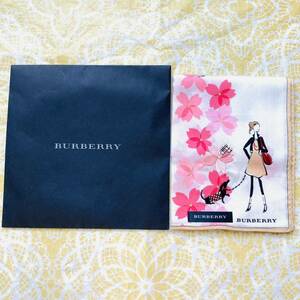 新品/BURBERRY/女の子/ハンカチ/正規品/綿100%/未使用/即決あり/匿名発送/バーバリー/ノバチェック/女性/犬/ピンク/桜/さくら/ダックス