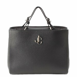 【ジミーチュウ】Jimmy Choo　JCロゴ ヴァレンヌ トップハンドル 2WAY トート ショルダーバッグ ブラック 【中古】【正規品保証】214359