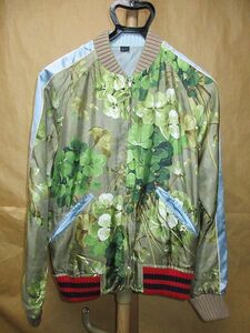 グッチ　GUCCI 16SS 名作　シルク　100％　フラワー　花柄　リバーシブル　スカジャン　46　国内正規品