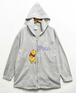 ディズニー WINNIE THE POOH くまのプーさん フリースパーカ フルジップ ライトグレー レディース3XL(22676