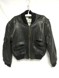 オーストラリア製 ATELIER LIMITED TYPE A-15 Leather bomber jacket ラムスキンレザージャケット 40 ブラック 黒 本革 J529 1988-89