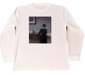 ハマスホイ　ヴィルヘルム・ハンマースホイ　ドライ　Tシャツ　名画　アート　グッズ　背を向けた若い女性のいる室内　ロンT　長袖