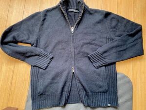 Calvin klein Jeans カルバンクラインジーンズ ハイネック ダブルジップアップ ニット メンズ M 黒