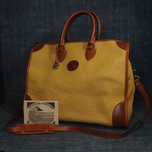 １円スタート USA製 ドゥーニーアンドバーク イエロー 黄色 アヒル金具 2way ボストン ショルダーバッグ 1スタDOONEY&BOURKE アメリカ製