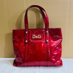 te1060【100】//★良品　DOLCE＆GABBANA　ドルチェアンドガッバーナ　D＆G　エナメルトートバッグ　ドルガバ　赤　レッド