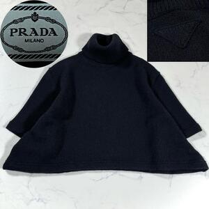 【極美品】 PRADA プラダ　三角　カシミヤ　タートルネック　クロップドニット　半袖